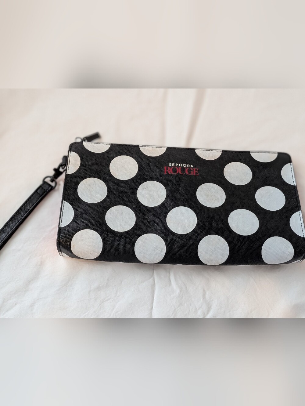 Sephora Black and White Polka Dot Cosmetic Pouch
